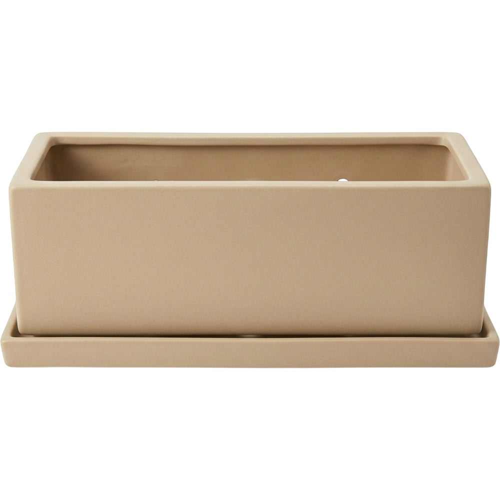 Kext Rectangular Ceramic Window Box Sand 12 in
