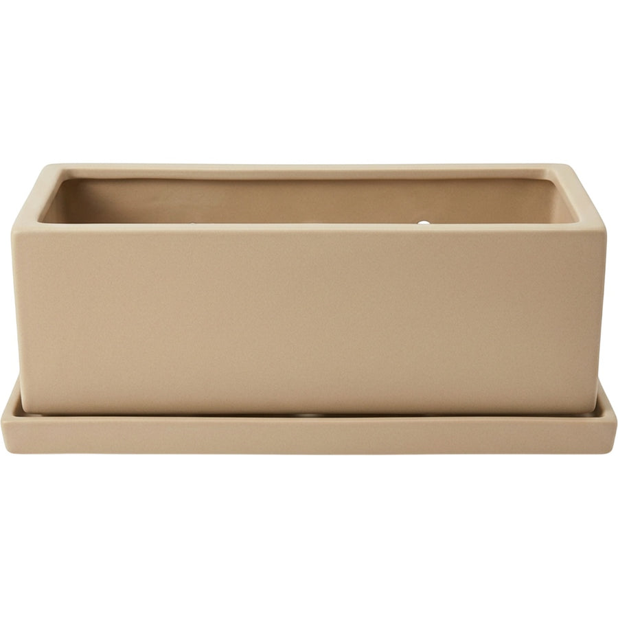Kext Rectangular Ceramic Window Box Sand 12 in