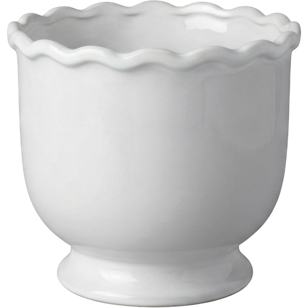 Kext Scallop Edge Ceramic Cachepot Cloud 6.5 in